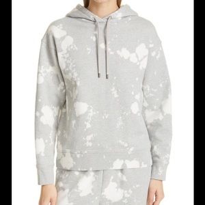 Frame Easy Cotton Gray and White Tie Dye Bleach Hoodie Size Med